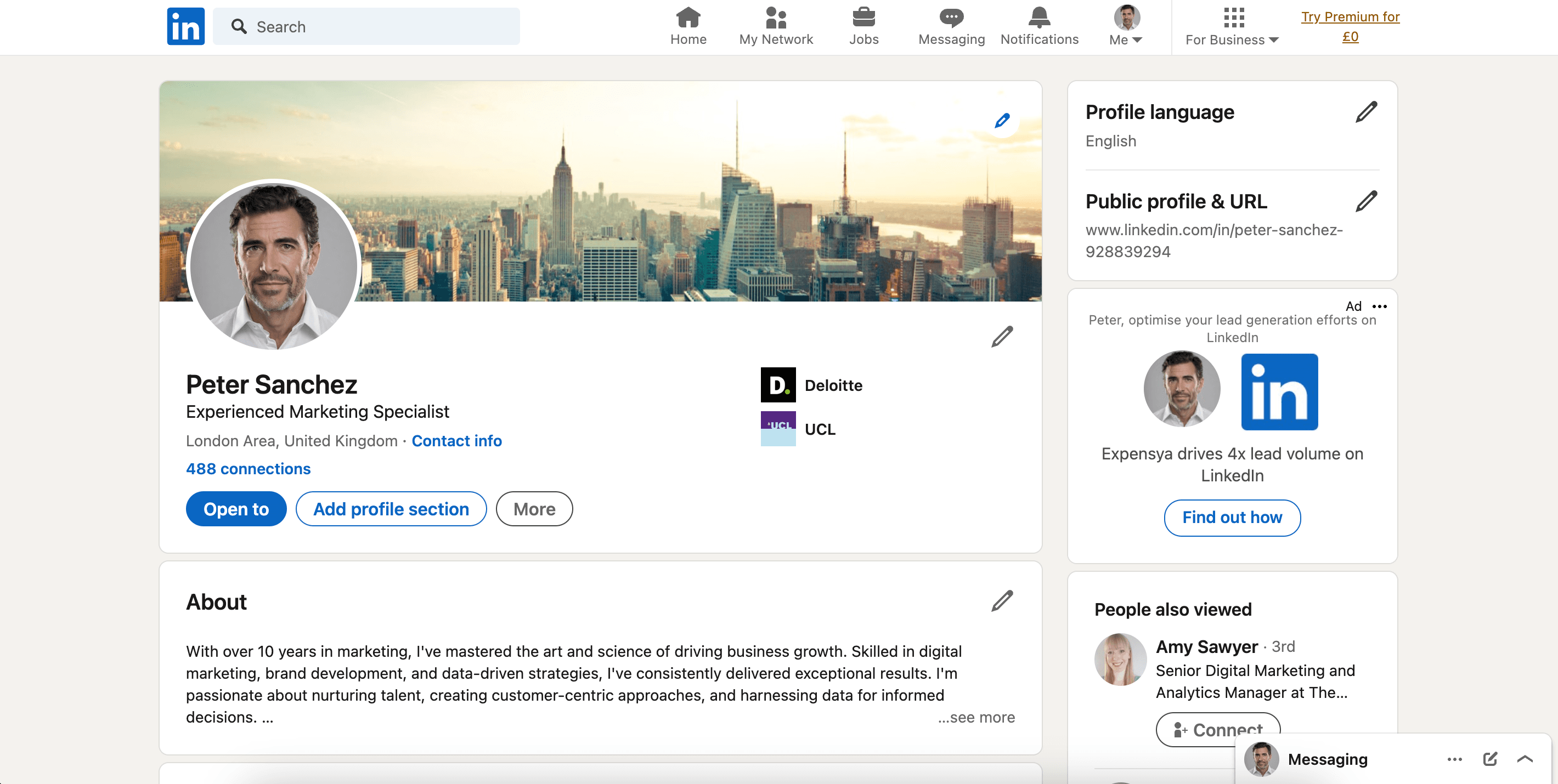 LinkedIn profile screenshot